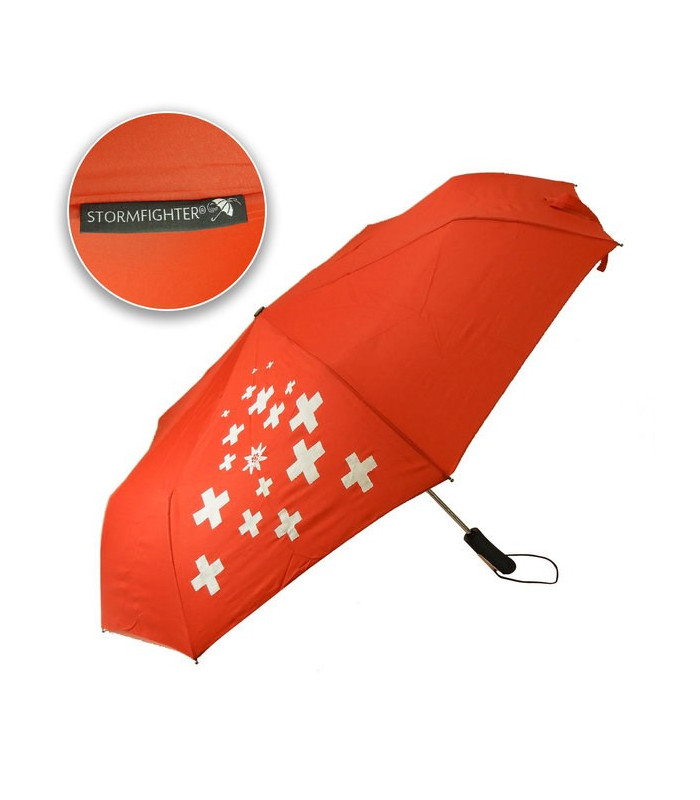 Regenschirm STORMFIGHTER DUOMATIC OC rot Swissness