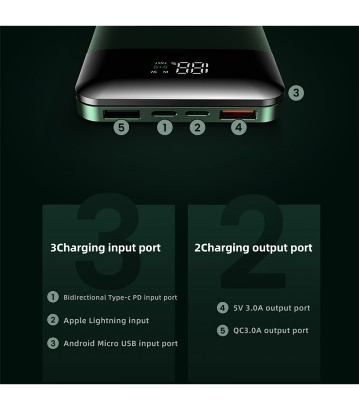 POWERBANK WIRELESS SPACE-X - 10'000 mAh