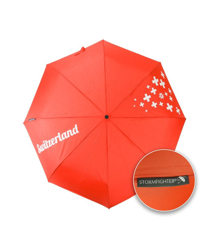 Regenschirm STORMFIGHTER DUOMATIC OC rot Swissness