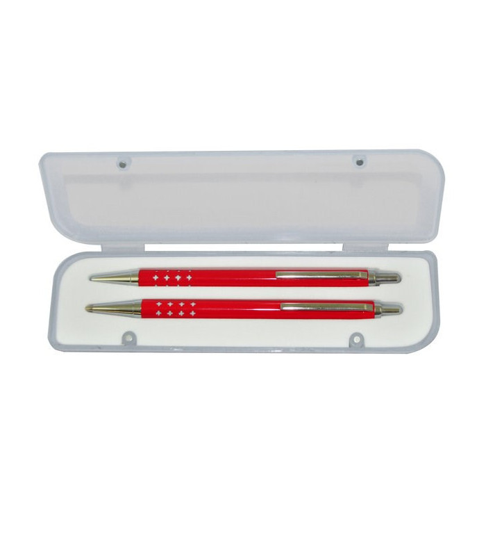 Kugelschreiber-Druckbleistift Set Luna rot