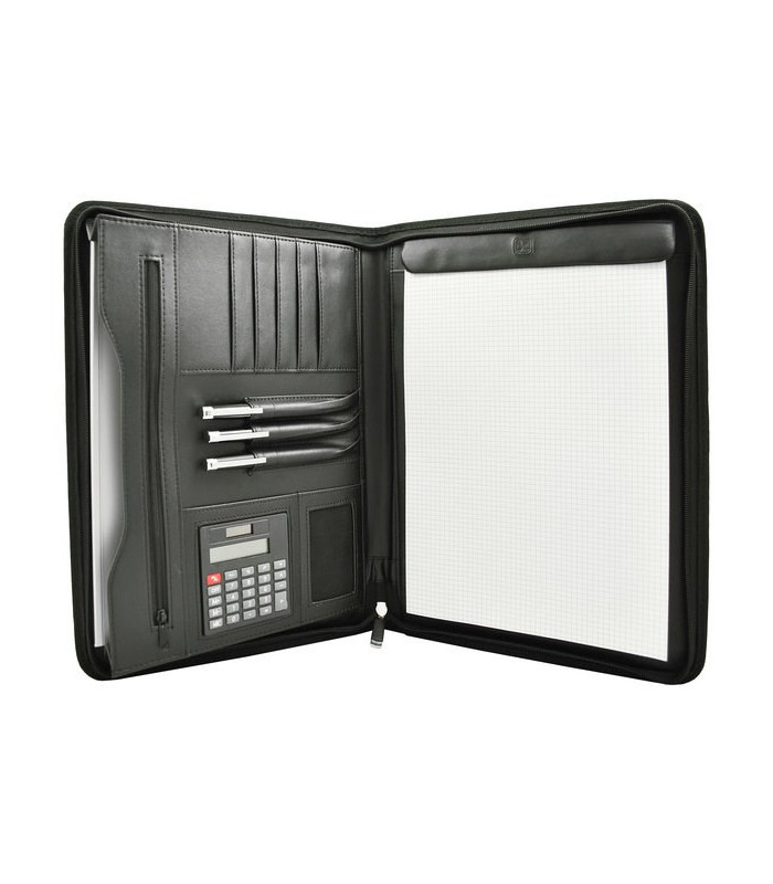 Schreibmappe A4 Suisse Winner mit Rechner und mit Reissverschluss