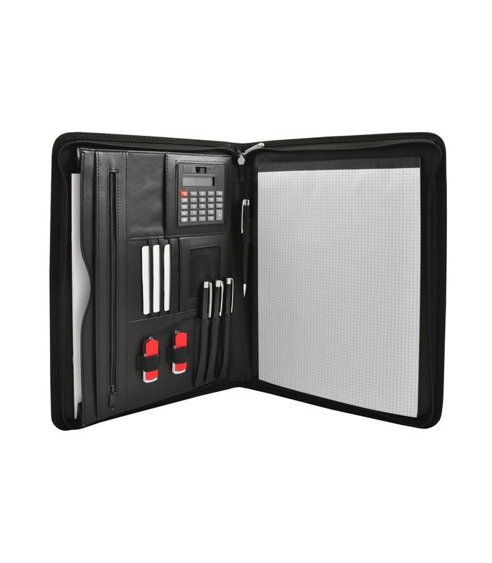 Konferenzmappe A4 Zaragoza mit Rechner schwarz